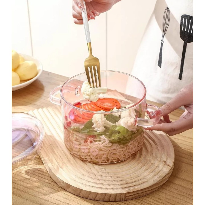 Ollas Transparentes Cocinar 1500 Ml Cristal Resistente Calor