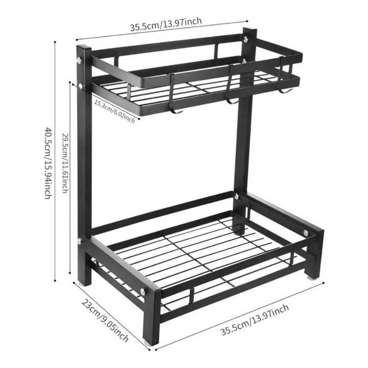 Organizador De Especias 2 Niveles De Metal Multiuso