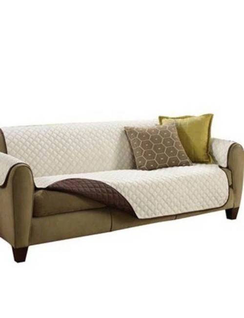 Protector Sofa, Forro, Mueble, Doble Faz 2 Puestos Marron