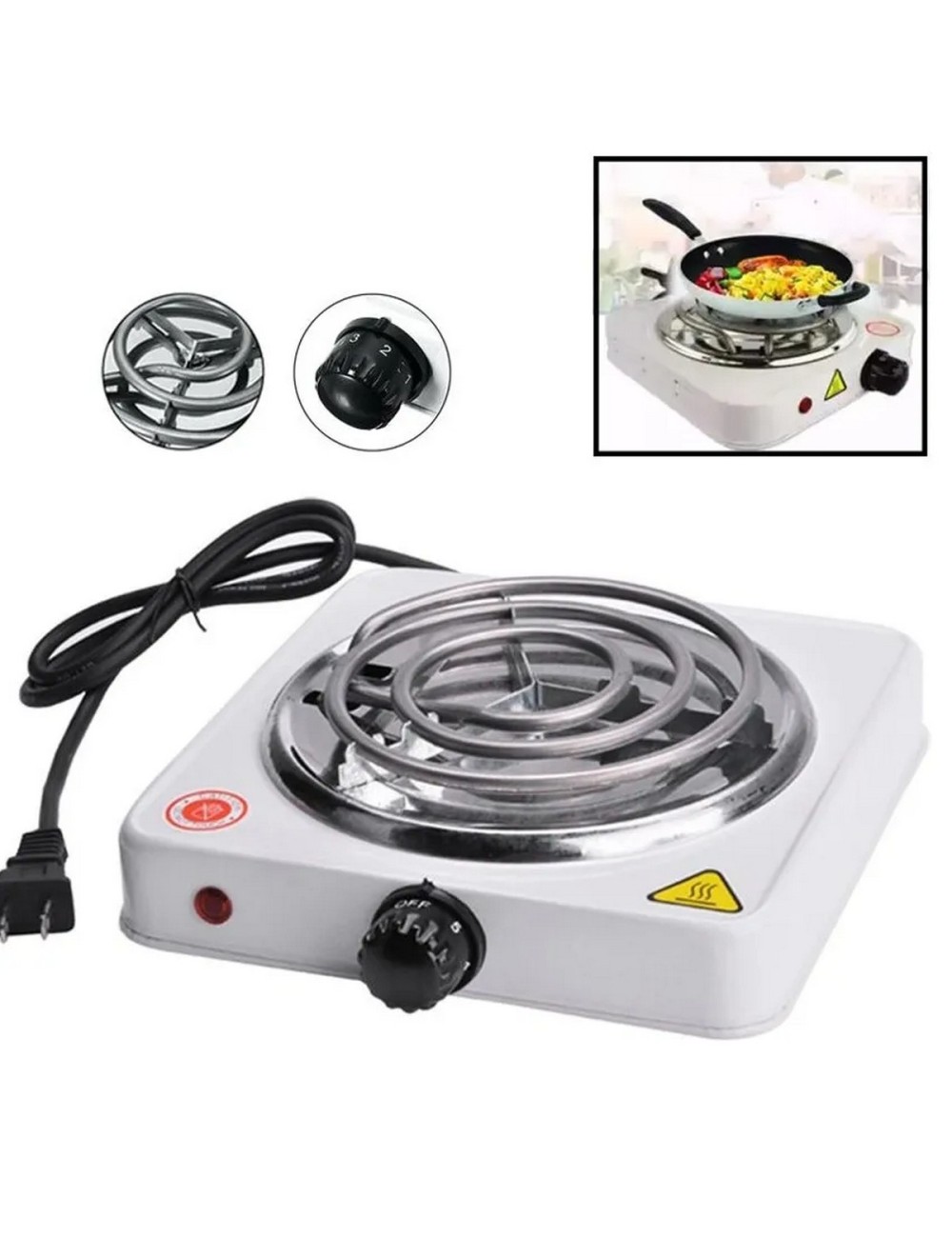 Estufa Eléctrica 1 Puesto 5 Niveles De Temperatura 1000w