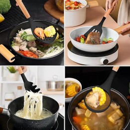 Set 12 Utensilios De Cocina Silicona Resistente Calor Negro