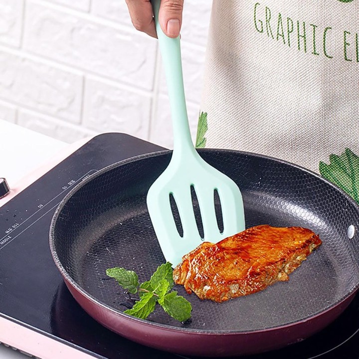 Set 12 Utensilios Cocina Silicona Resistente Calor Turquesa