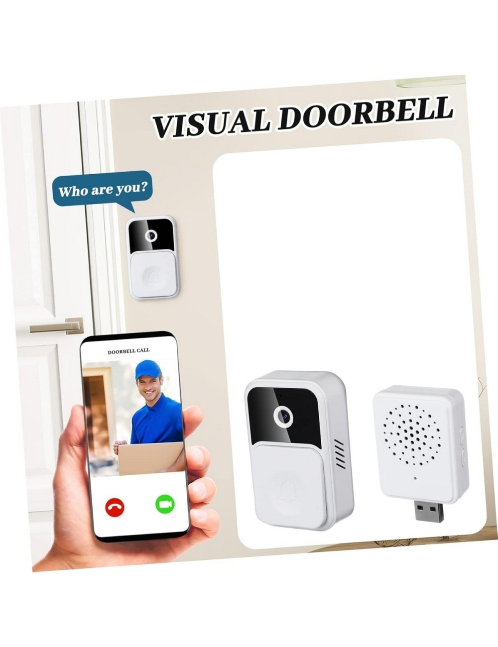 Timbre Wifi Con Camara V8 Inalambrico