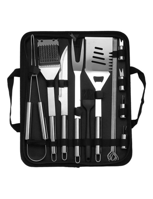 Set Utensilios Asados Parrilero Acero Inoxidable Estuche