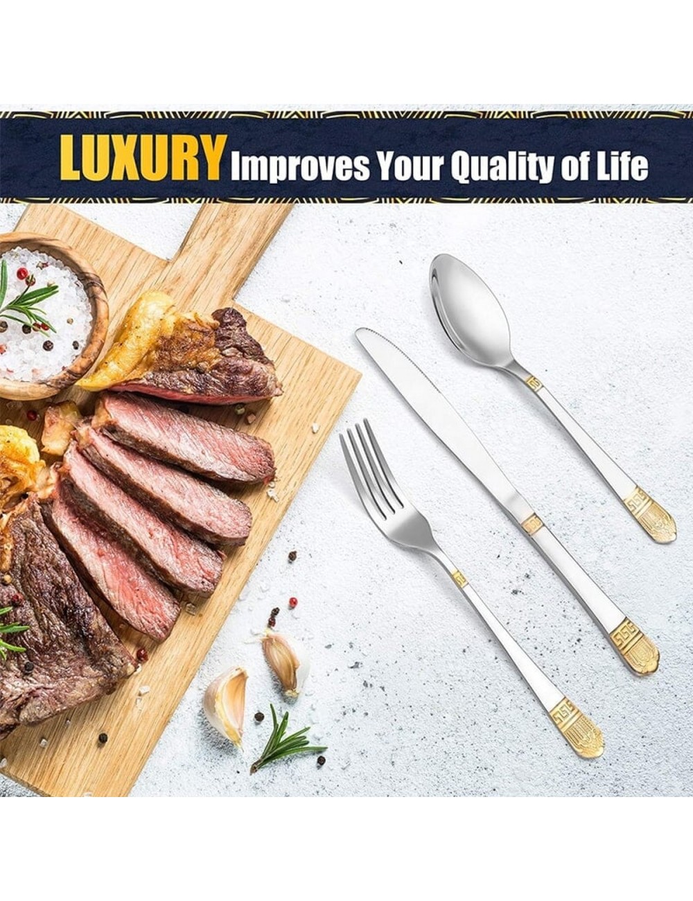 Juego De Cubiertos Acero Inoxidable X 24 Unidades Interlanke