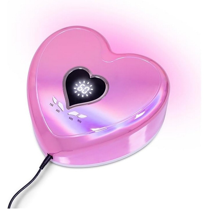 Lampara Led-uv De Uñas Gel Profesional Corazon 96 Wats