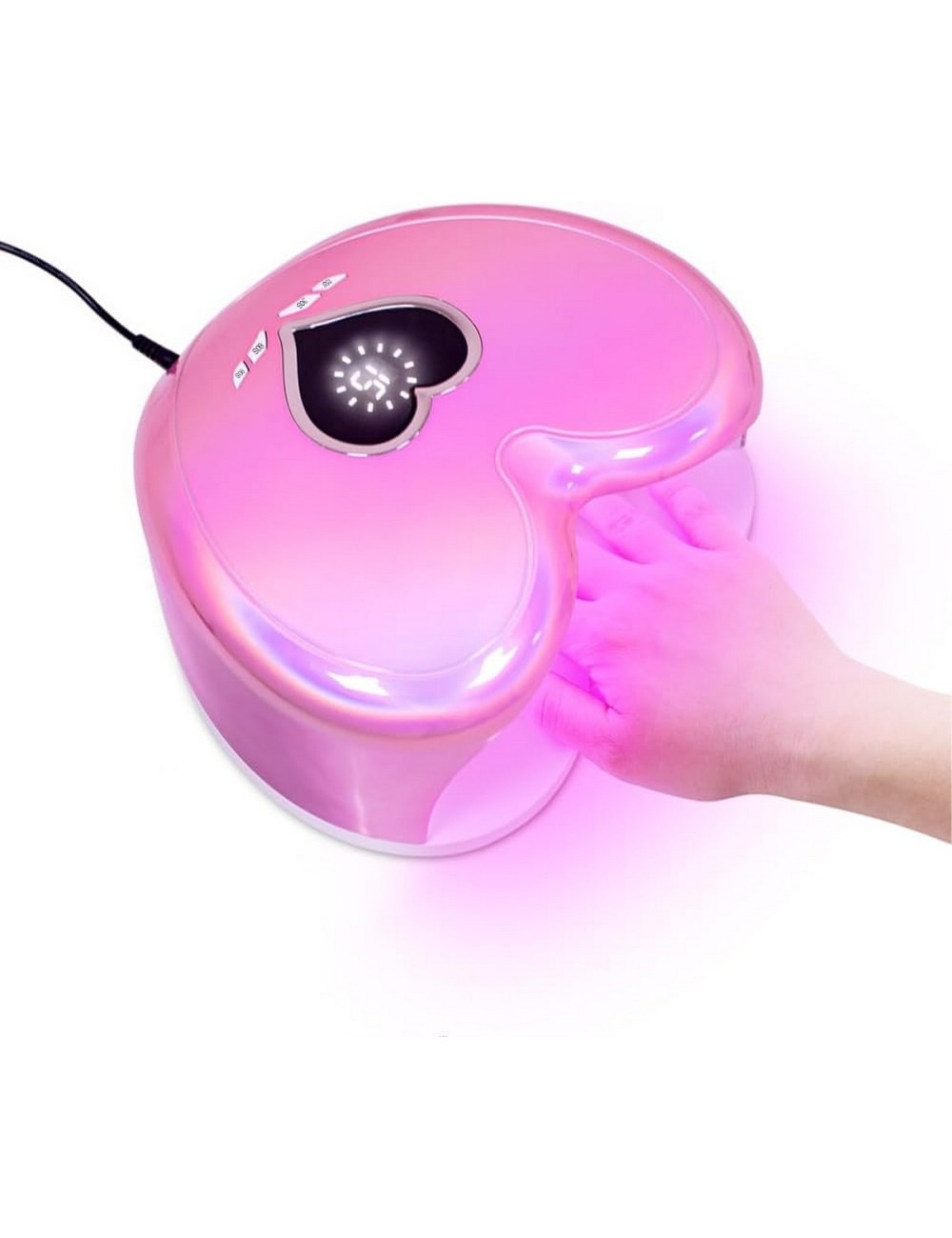 Lampara Led-uv De Uñas Gel Profesional Corazon 96 Wats