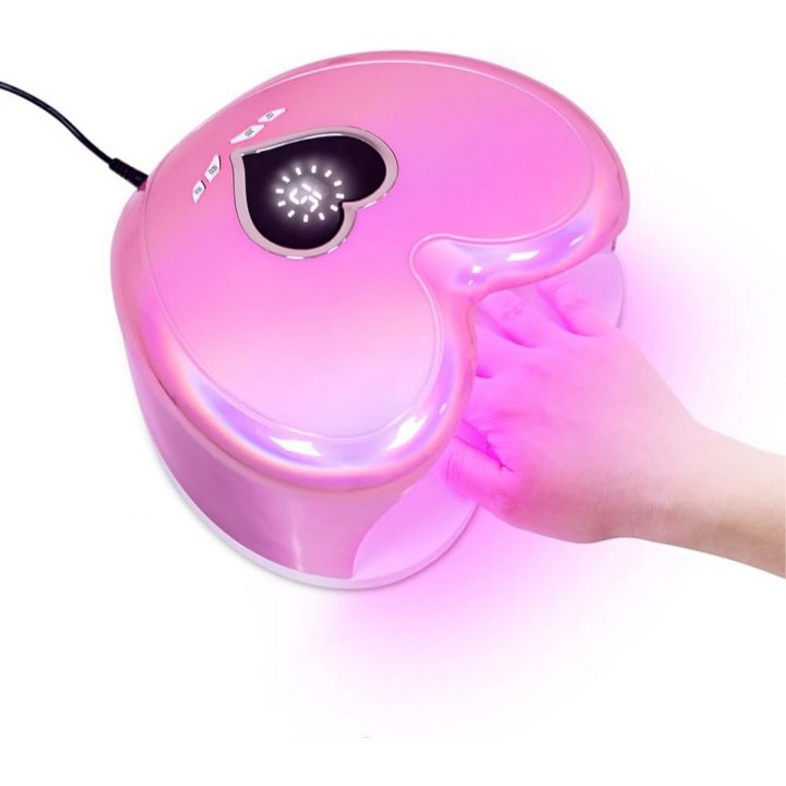 Lampara Led-uv De Uñas Gel Profesional Corazon 96 Wats