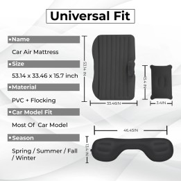 Colchon Inflable Carro Automovil Cama De Aire Cojin Viaje