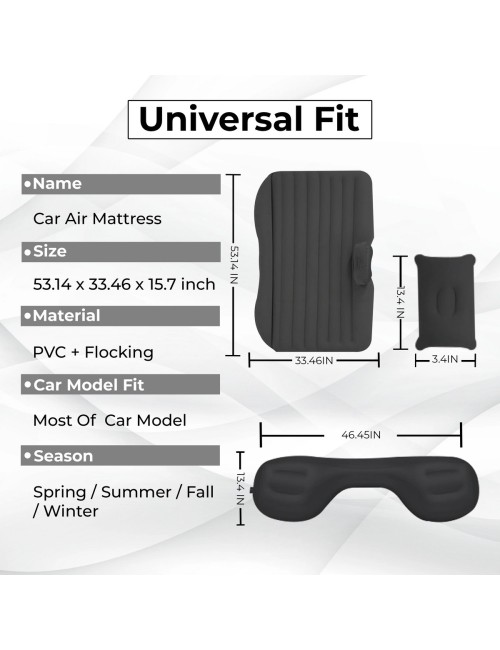 Colchon Inflable Carro Automovil Cama De Aire Cojin Viaje