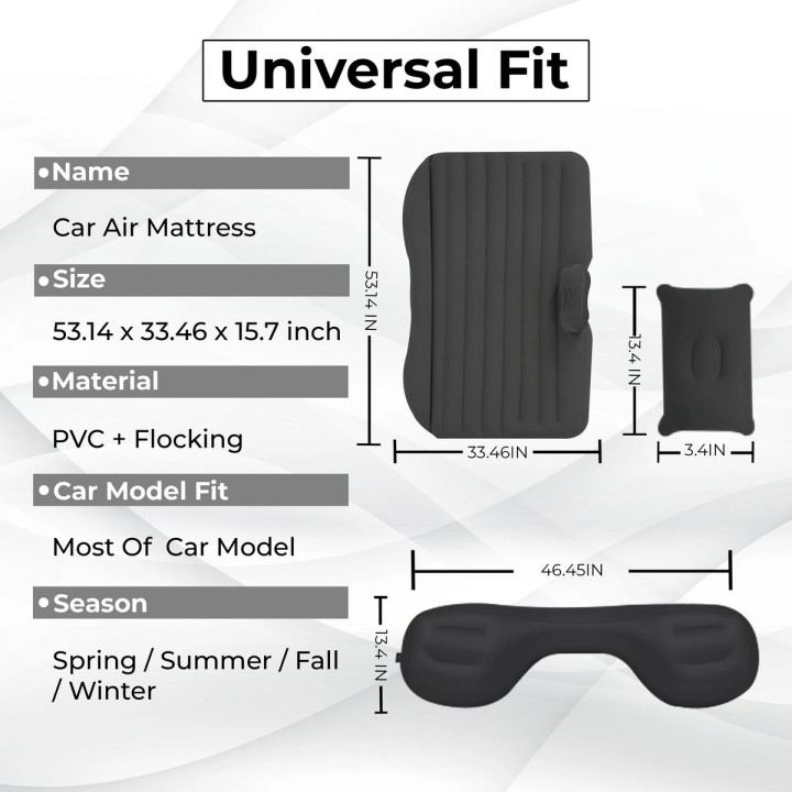 Colchon Inflable Carro Automovil Cama De Aire Cojin Viaje