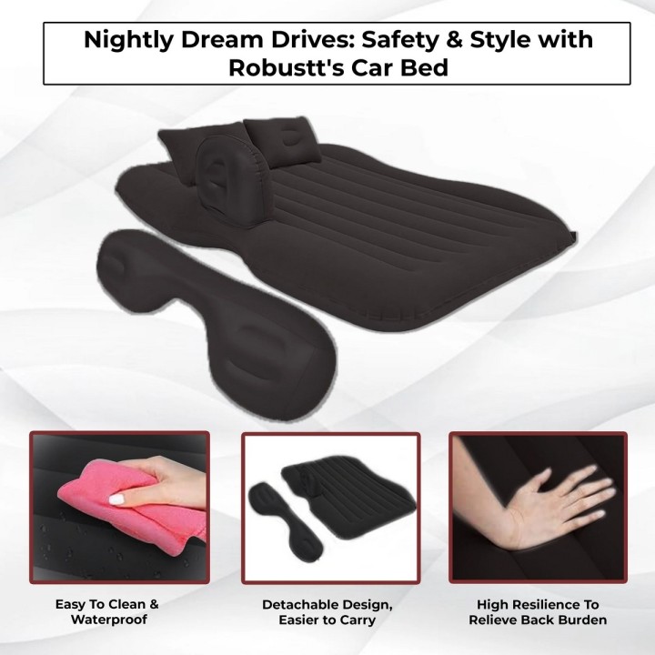 Colchon Inflable Carro Automovil Cama De Aire Cojin Viaje
