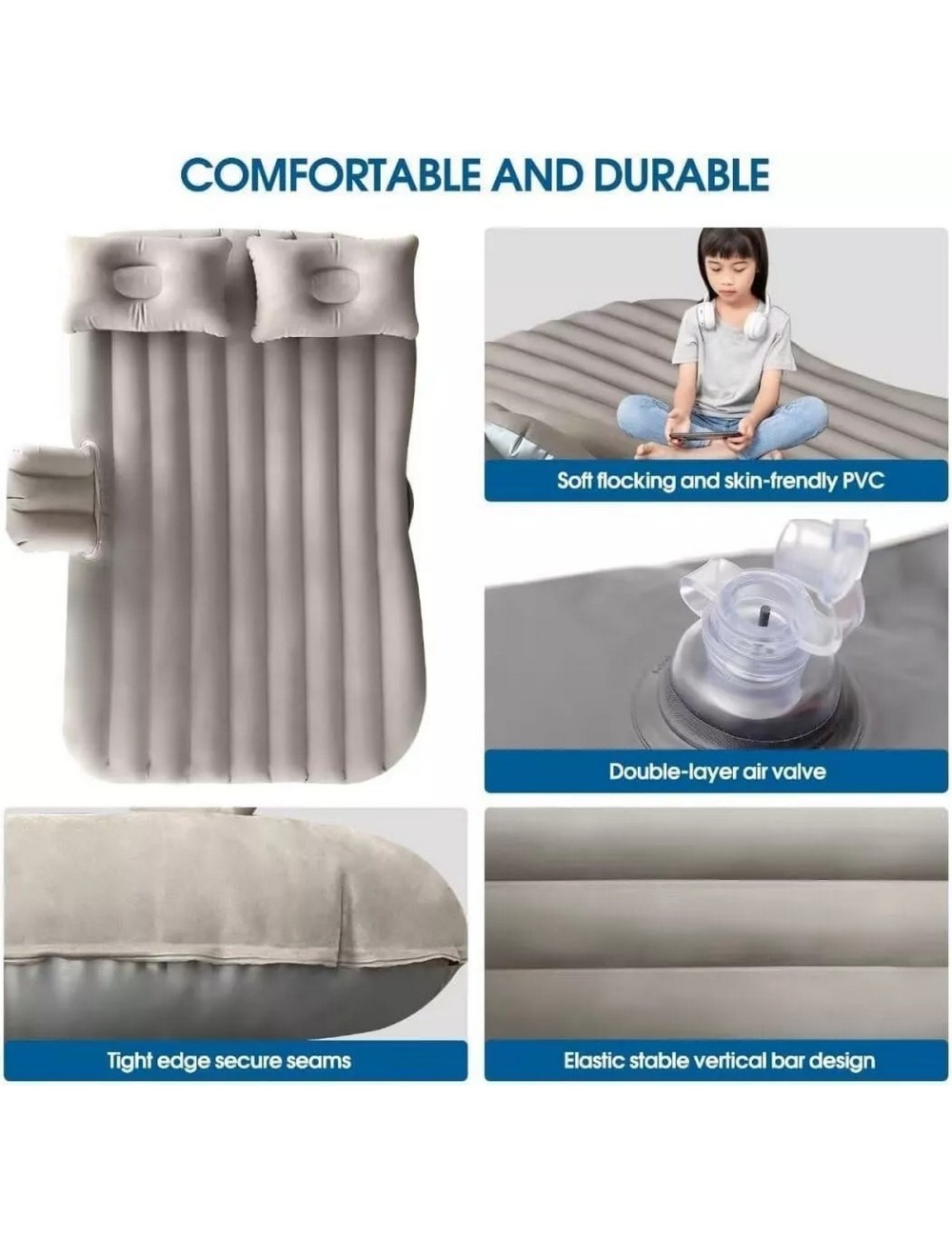Colchon Inflable Carro Automovil Cama De Aire Cojin Viaje