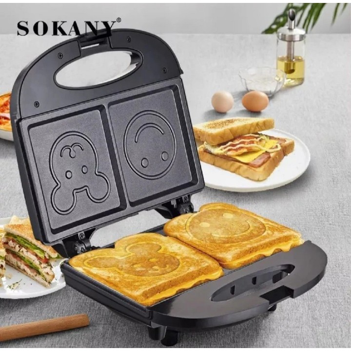 Sandwichera Tostadora Waflera Sk-128 Figuras Antiadherente