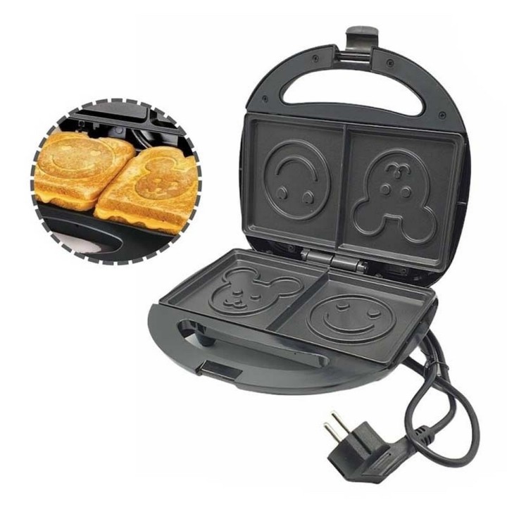 Sandwichera Tostadora Waflera Sk-128 Figuras Antiadherente