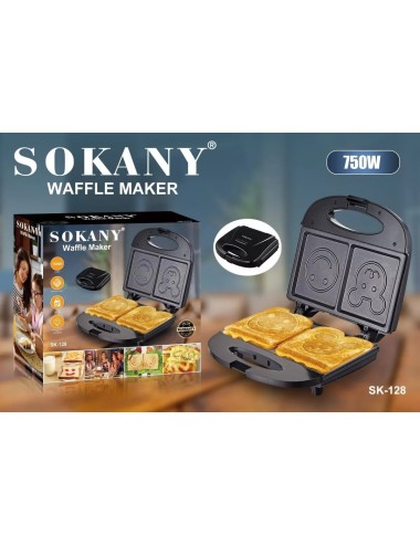 Sandwichera Tostadora Waflera Sk-128 Figuras Antiadherente