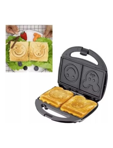 Sandwichera Tostadora Waflera Sk-128 Figuras Antiadherente