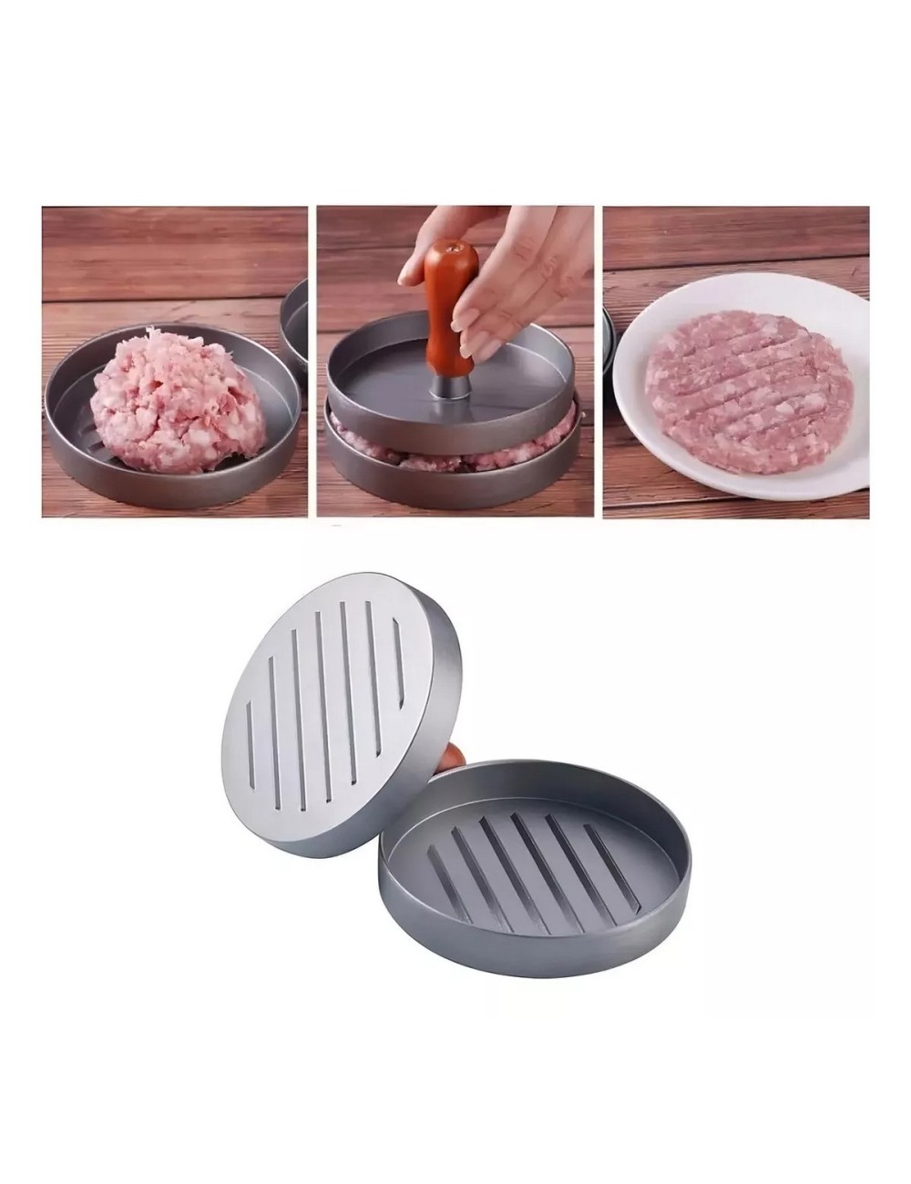 Molde Para Hamburguesas Individual - Plancha Press Carne