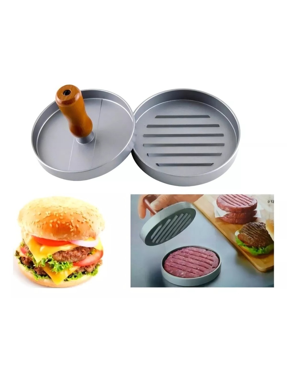 Molde Para Hamburguesas Individual - Plancha Press Carne