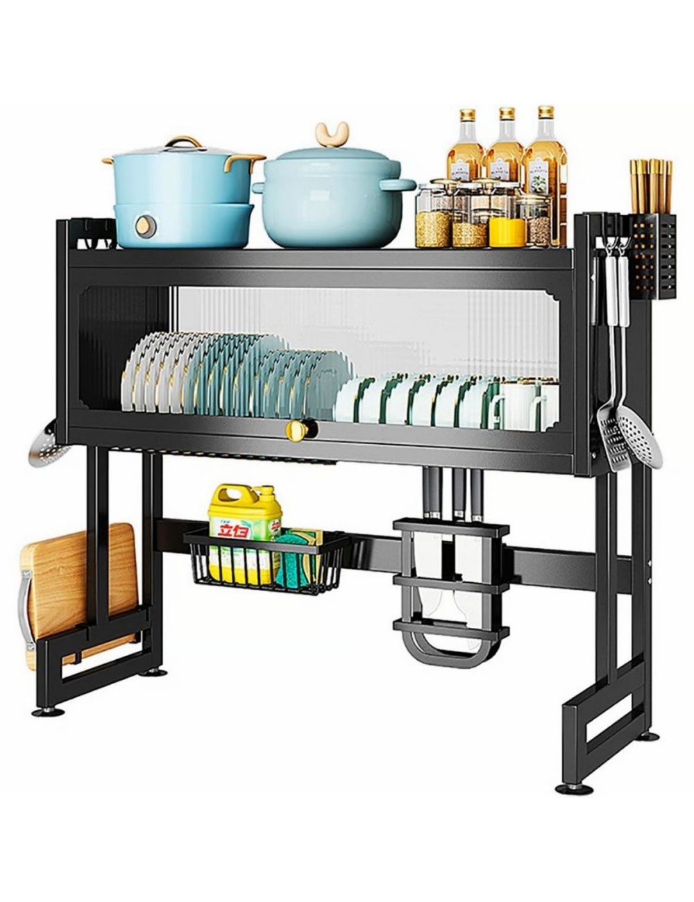 Organizador Y Escurridor Platos Loza Con Tapa 65 Cm