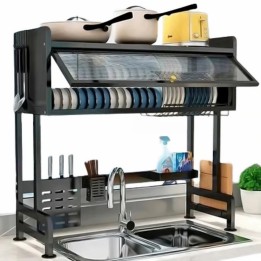 Organizador Y Escurridor Platos Loza Con Tapa 85 Cm