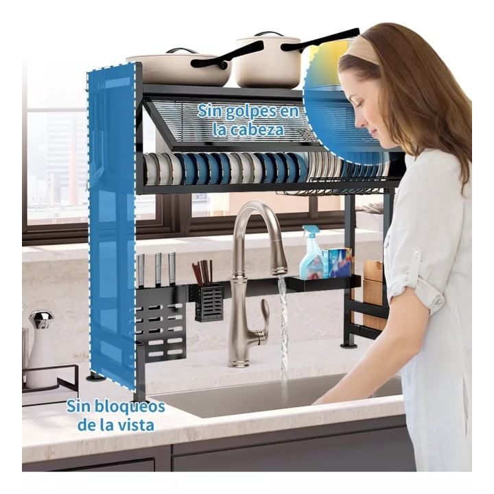 Organizador Y Escurridor Platos Loza Con Tapa 85 Cm