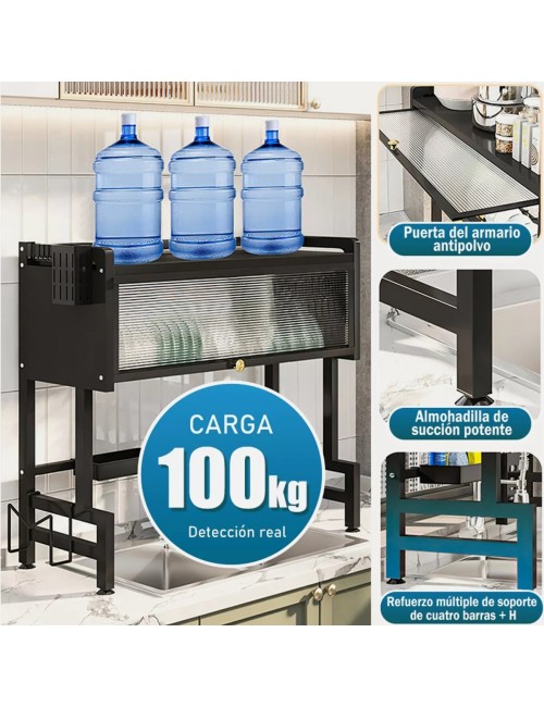 Organizador Y Escurridor Platos Loza Con Tapa 85 Cm