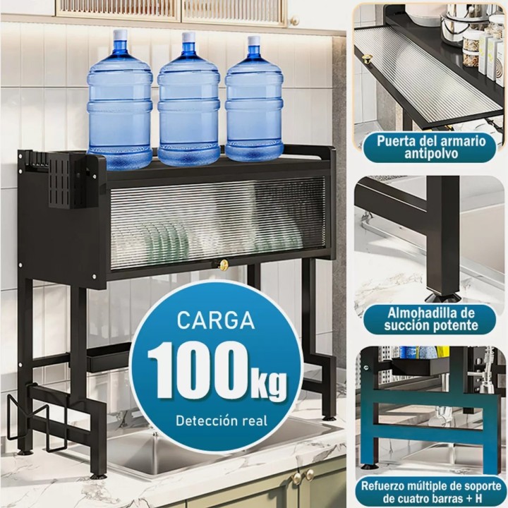 Organizador Y Escurridor Platos Loza Con Tapa 85 Cm