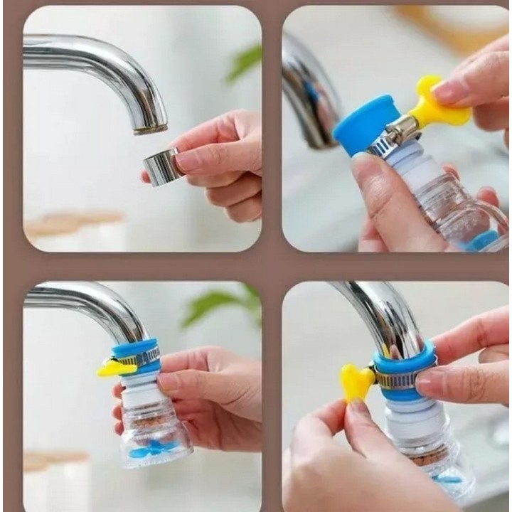 Grifo Ahorrador Purificador Agua Giratorio 360° 2 En 1 Full
