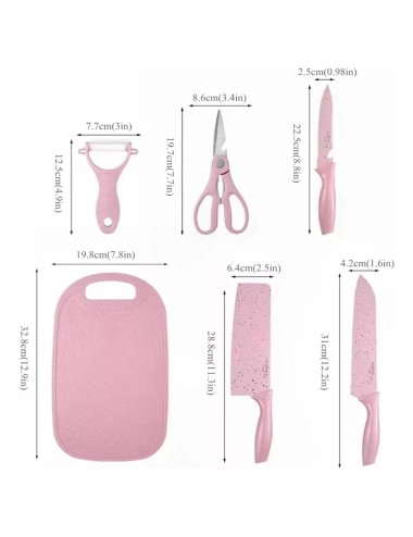 Set De Cuchillos Utensilios Cubiertos Tablas Cortar Cocina