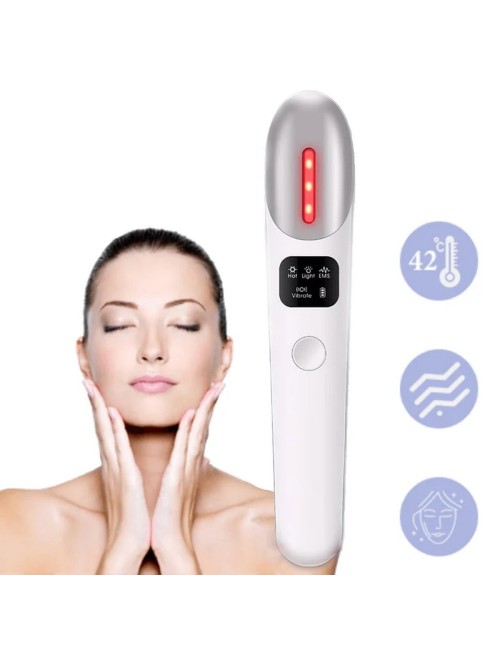 Masajeador Zona Ojos Disimular Ojeras Terapia Luz Vibrador