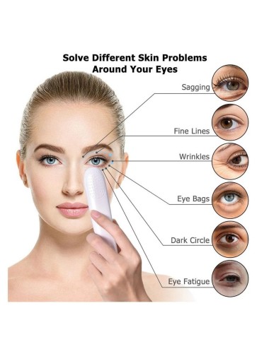 Masajeador Zona Ojos Disimular Ojeras Terapia Luz Vibrador