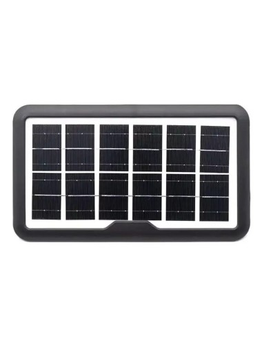 Kit Lampara Panel Solar Linterna + 3 Bombillas Usb Gd 8017mk
