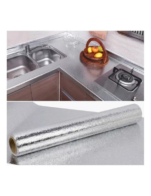 Adhesivo Vinilo Cocina Aluminio Impermeable Removible 3 Met