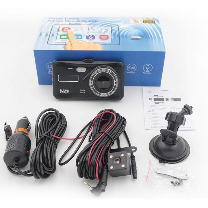Camara Dual Carro Dvr Pantalla Camara Delantera Y Trasera