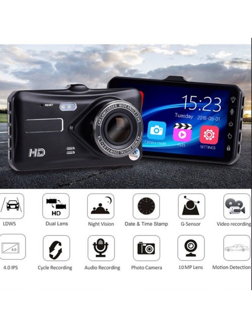 Camara Dual Carro Dvr Pantalla Camara Delantera Y Trasera