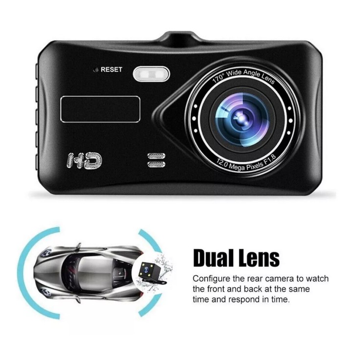 Camara Dual Carro Dvr Pantalla Camara Delantera Y Trasera