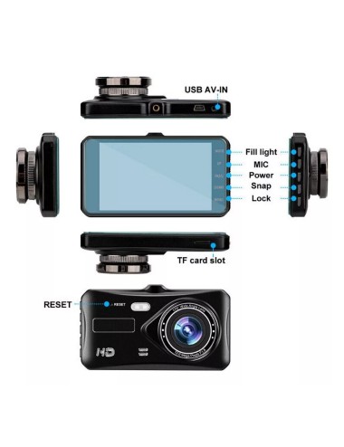 Camara Dual Carro Dvr Pantalla Camara Delantera Y Trasera
