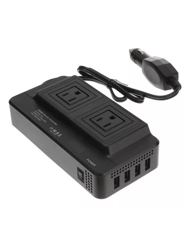 Inversor Convertidor Portátil Multitoma Carro Usb 200w 110v