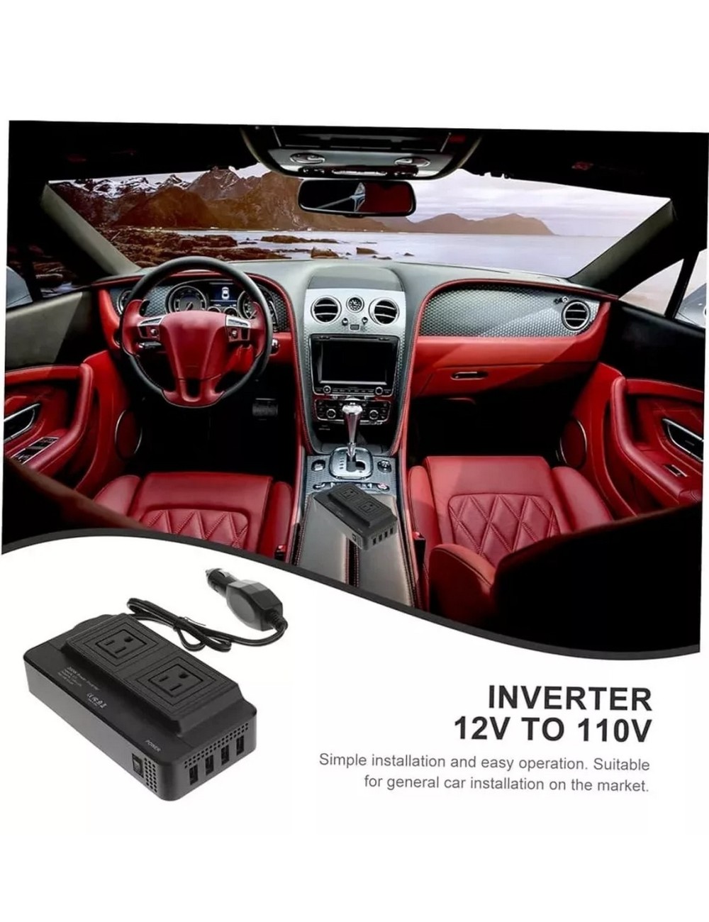 Inversor Convertidor Portátil Multitoma Carro Usb 200w 110v