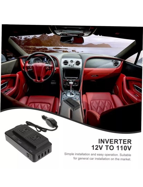 Inversor Convertidor Portátil Multitoma Carro Usb 200w 110v