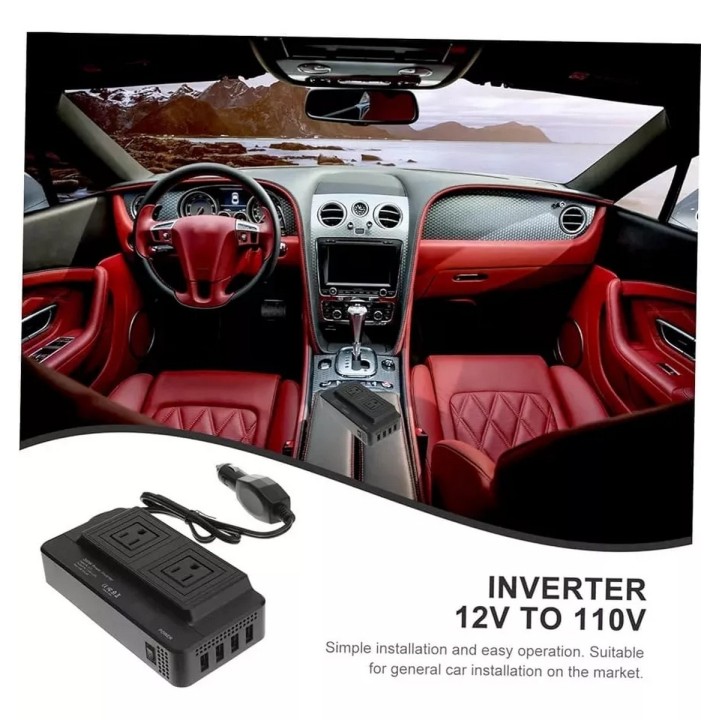 Inversor Convertidor Portátil Multitoma Carro Usb 200w 110v