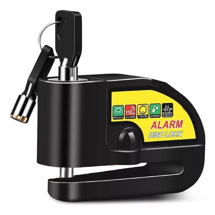Candado-alarma Freno Disco Seguridad Para Motocicleta Y Bici