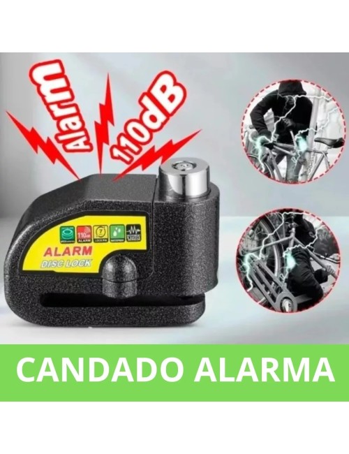 Candado-alarma Freno Disco Seguridad Para Motocicleta Y Bici