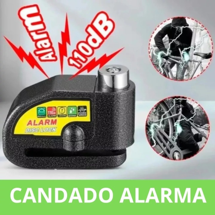 Candado-alarma Freno Disco Seguridad Para Motocicleta Y Bici