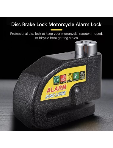 Candado-alarma Freno Disco Seguridad Para Motocicleta Y Bici