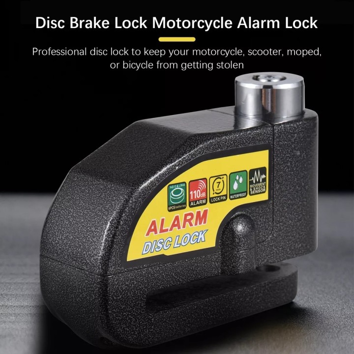 Candado-alarma Freno Disco Seguridad Para Motocicleta Y Bici