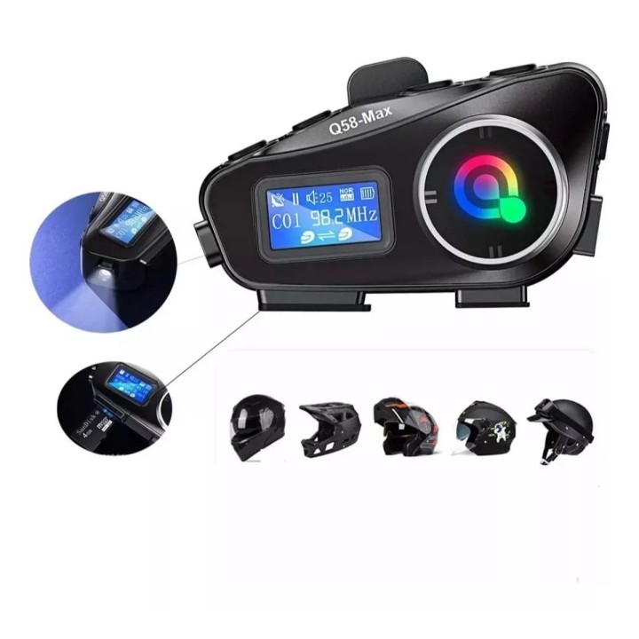 Intercomunicador Para Casco Moto Fm Bluetooth Q-58 Max