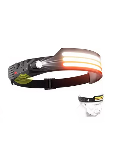 Linterna Frontal Led Cintillo Recargable 3 Colores De Luz