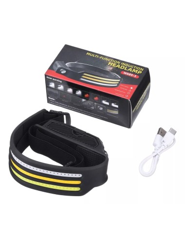 Linterna Frontal Led Cintillo Recargable 3 Colores De Luz